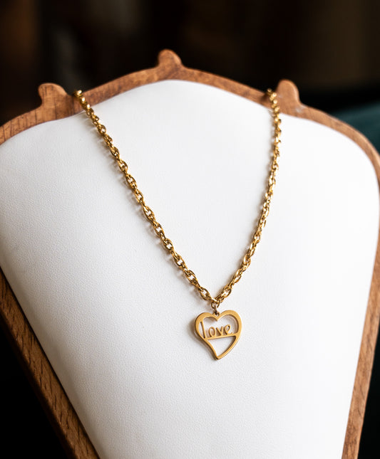 Stainless Steel Necklace with Charm